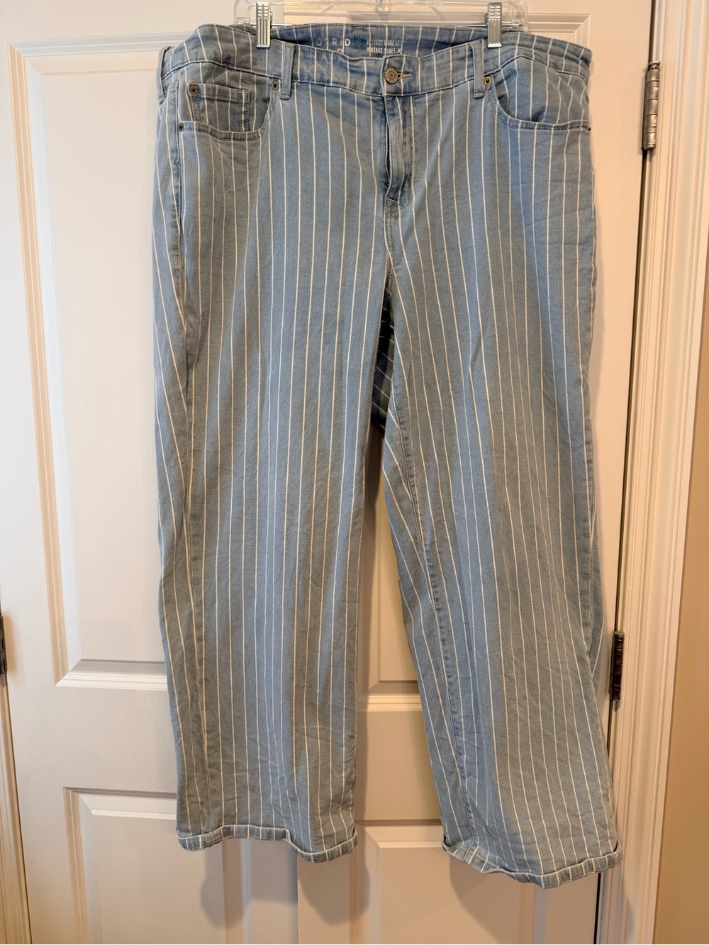 torrid Light Blue Pinstripe Wide Leg Jeans